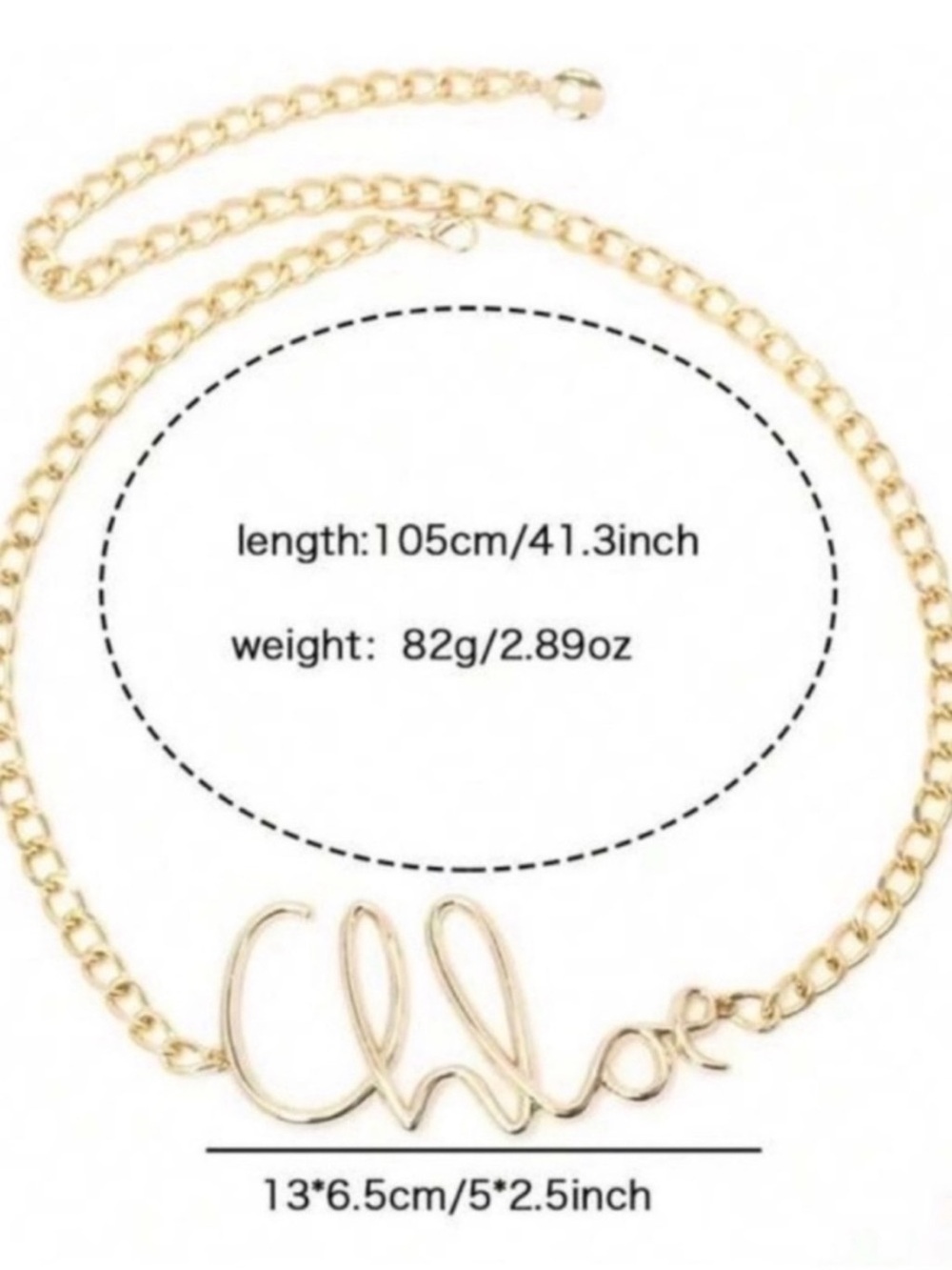 Gold Chain Belt Chloe Script - Picture 2 of 2